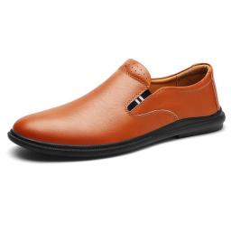 Autumn new men's business leather shoes fashion set round head shoes breathable casual format men's shoes