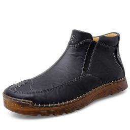 Martin Boots Men's Spring And Autumn High -gang British Wind Chelsea Boots Work Short Boots To Help Leather Boots