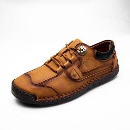 Summer new casual shoes men's large size hand -sewed bean shoes business retro casual shoes