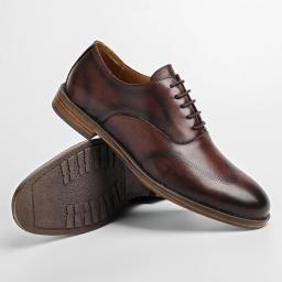 (Business Leather Shoes) Cross-border Generation Bi Shoes Men's British Retro Wash Wedding Shoes Large Size Slip Shoes