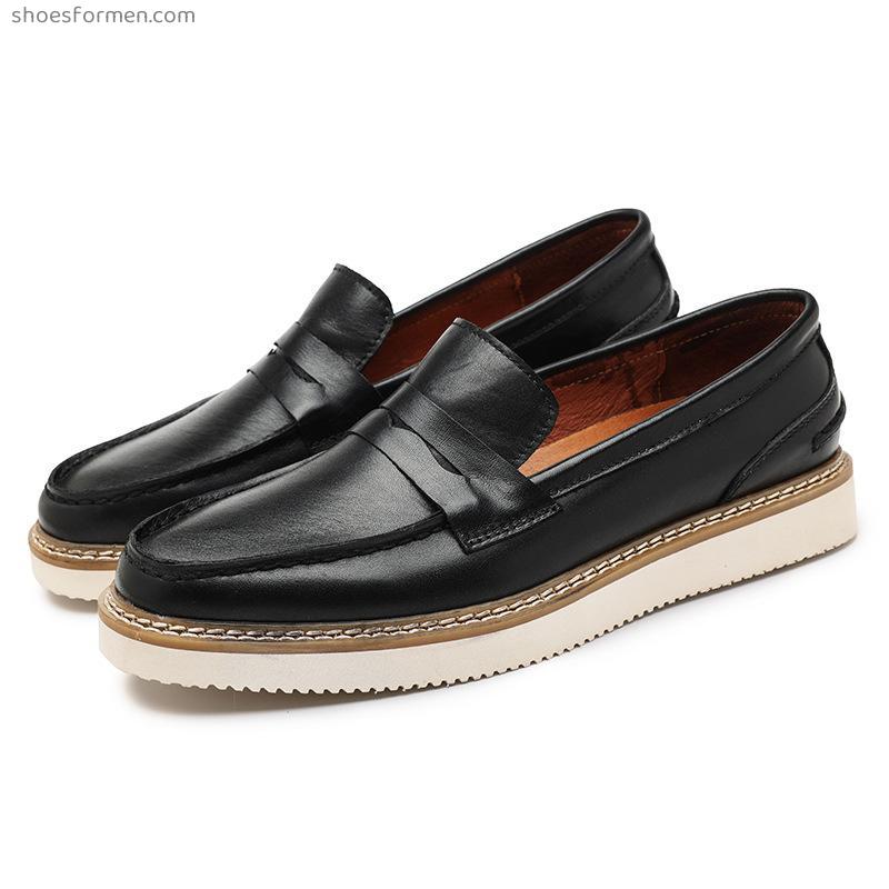 (Lefu shoes male) foot business men's shoes casual shoes thick bottom sailing shoes, one foot pedlar shoes, men's head
