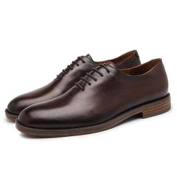 (Men's Shoes) Yingdebi Shoes Retro Dress Shoes Layer Leather Handmade Color Business Large Size Shoes