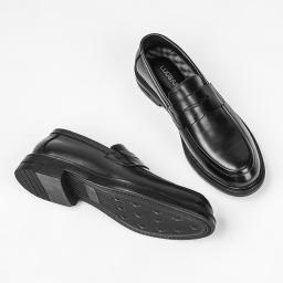 (Men's shoes) black business dress shoes Loles shoes men's casual shoes layer leather a pedal men's shoes