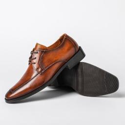 (Men's shoes) square head cowelde shoes wipe gentleman casual business shoes British retro dress shoes