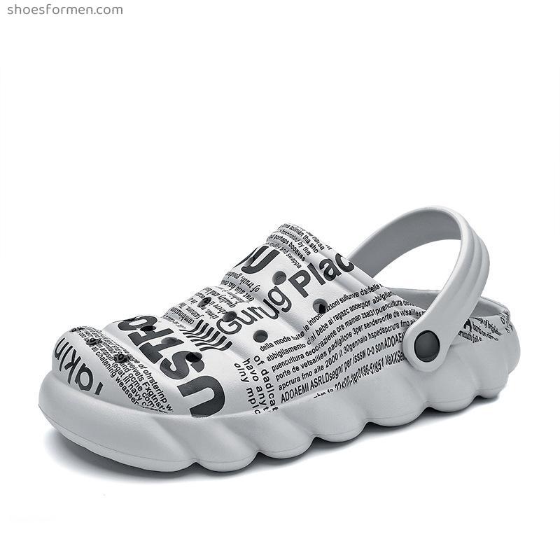 2022 Hole shoes Men's summer wears trendy Baotou slippers trendy EVA sandalwood leisure outdoor beach sandals
