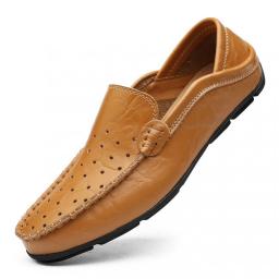 2022 Lefu Shoes Men's Summer Loafers breathable hollow bean shoes men's hollow driving shoes