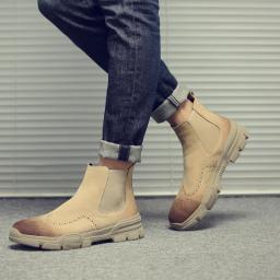 2022 Spring and Autumn Purcell Boots Men's shoes British big Martin boots short boots Korean version leather high -top men's boots