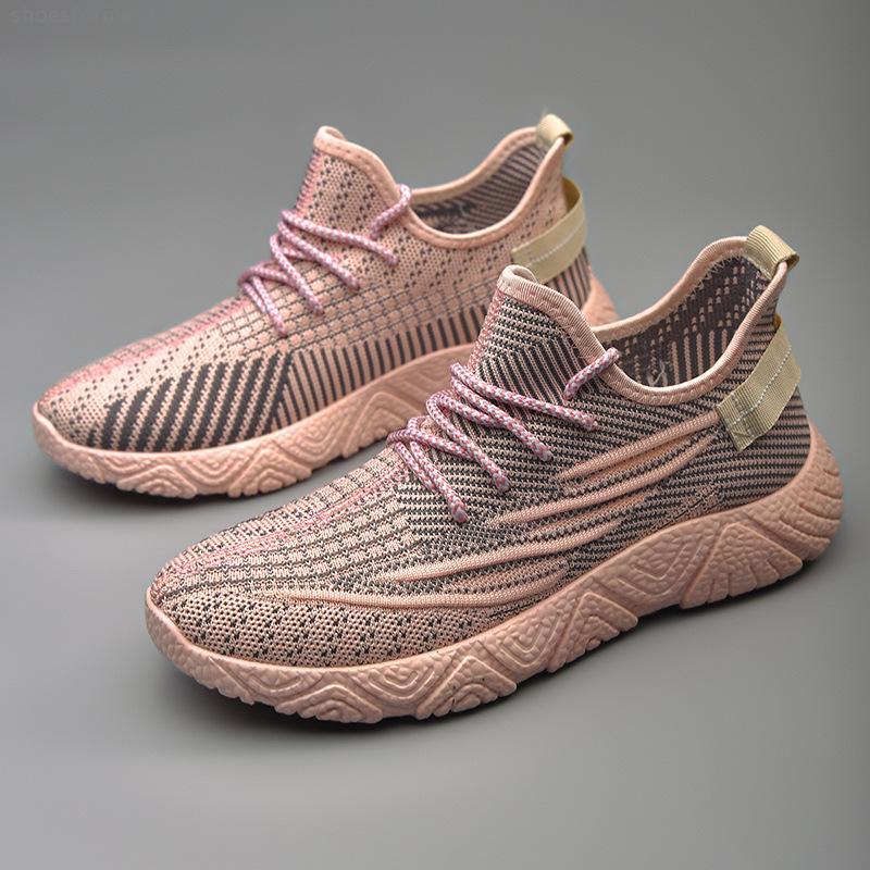 2022 Spring casual shoes Flying Weaving couple shoes mesh sneakers outdoor running trend men's shoes