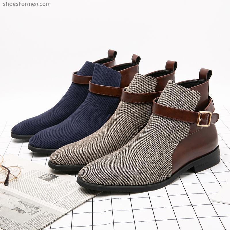 2022 Spring men's shoes large size Chelsea boots men's boots Martin boots high -top leather shoes casual shoes short boots