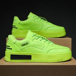 2022 Spring new thick bottom increase leisure shoes trendy shoe bright green board shoes fashion trend little white shoes men's shoes