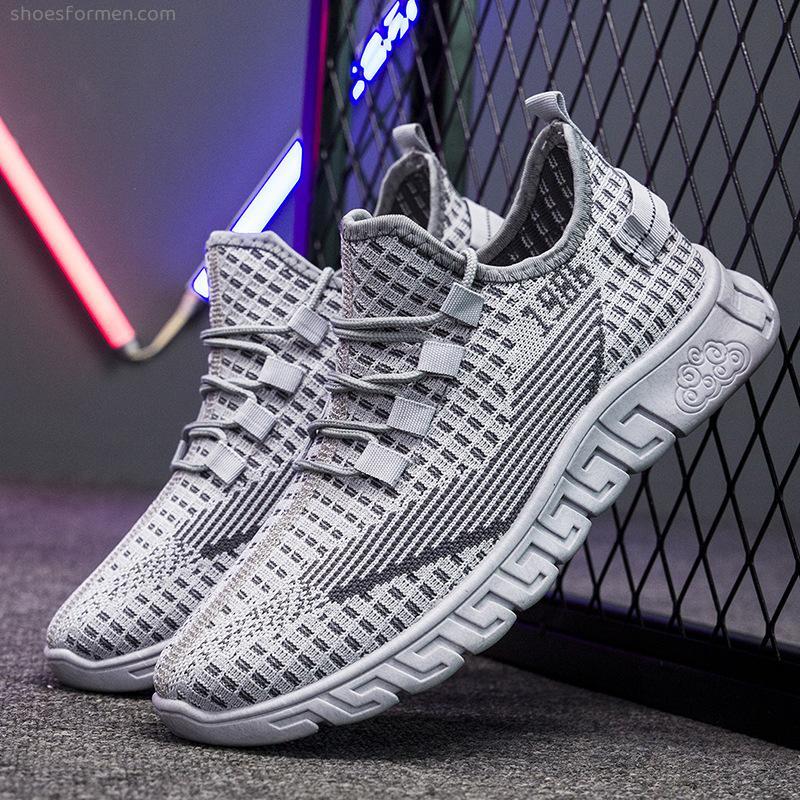 2022 Summer men's shoes retro sports shoes casual Korean version of trendy fashion mesh breathable grid student running shoes
