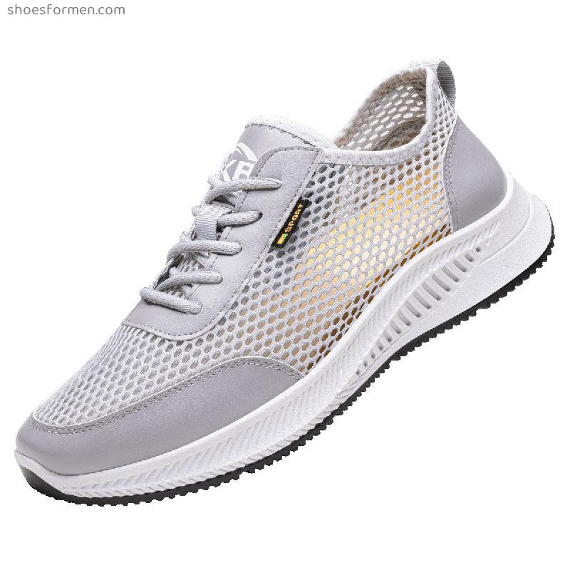 2022 Summer new men's shoes breathable mesh sneakers casual men's hollow mesh soft bottom student running shoes
