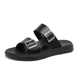 2022 Summer slippers Men's casual and simple word dragging super fibrous skin cold drag sandals men