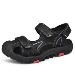 2022 Xia Xin new men's sandals simple trendy beach shoes outdoor air -breathable large -size open -toe male sandalwood