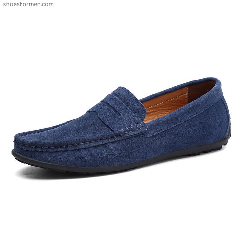2022 casual leather bean bean shoes men's big size loafers men's lazy big size loafers men