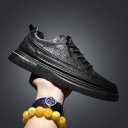 2022 casual shoes men's spring new low -top men's shoes trendy sports shoes youth leather noodle shoes students