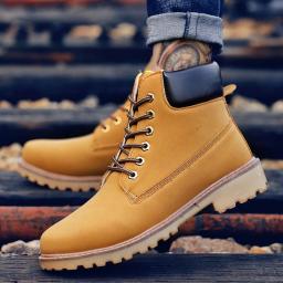 2022 New British Martin Boots Men's Landscaping PU Skin Men's Shoes Trend High-top Casual Snow Boots Thickening Wholesale