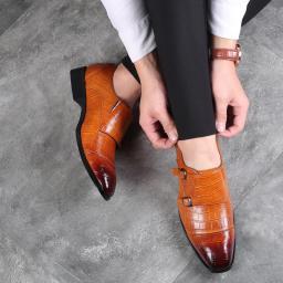 2022 New British Push Skin Shoes Men's Business Casual Trend Shoes Wild Low Bordering Black Men's Shoes