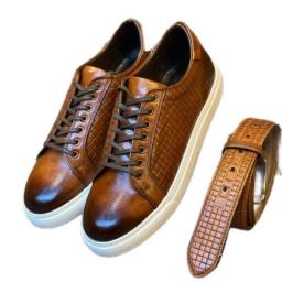 2022 new Oxford shoes men's shoes pu jetty classic pairs daily small grid flat with tape fashion casual shoes
