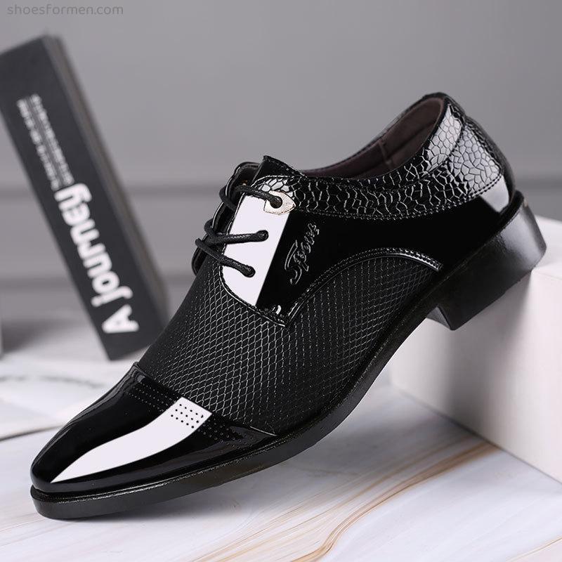 2022 new autumn business dress men's shoes new large size British bright face pointed shoes men