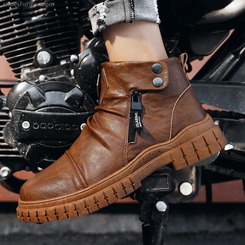 2022 new autumn high -top tidal shoe winter Martin boots men's work boots, motorcycle boots, personality anti -slip British style