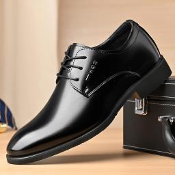 2022 new cowhide business formal dress men's shoes lace single shoes men's leisure men's shoes