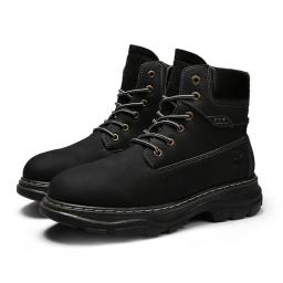 2022 new fashion rhubarb boots four seasons men's high -top Martin boots outdoor British workers and casual locomotive men's shoes