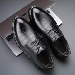 2022 New Format Leather Shoes Men's Business Casual Men's Shoes Youth Comfortable Soft Bottom Low -top Single Shoes