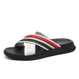 2022 new leather slippers men's summer slippers men wear soft bottom men's cold tow casual sandals outdoor flops