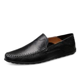 2022 new men's leather shoes casual soft bottom British business bean men's shoes breathable trend lazy cowhide men's shoes