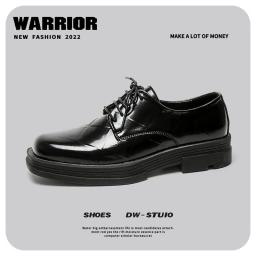 2022 new square Korean version of the Japanese small leather shoes British wind increase thick bottom men's shoes Gerbe shoe casual skin