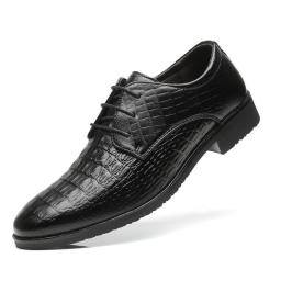 2022 spring and autumn casual men's shoes business faculty shoes men's low-top Korean version of the English crocodile pattern men's single shoes
