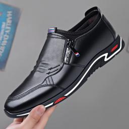 2022 spring and autumn new men's daily casual shoes men's leather breathable white set shoes