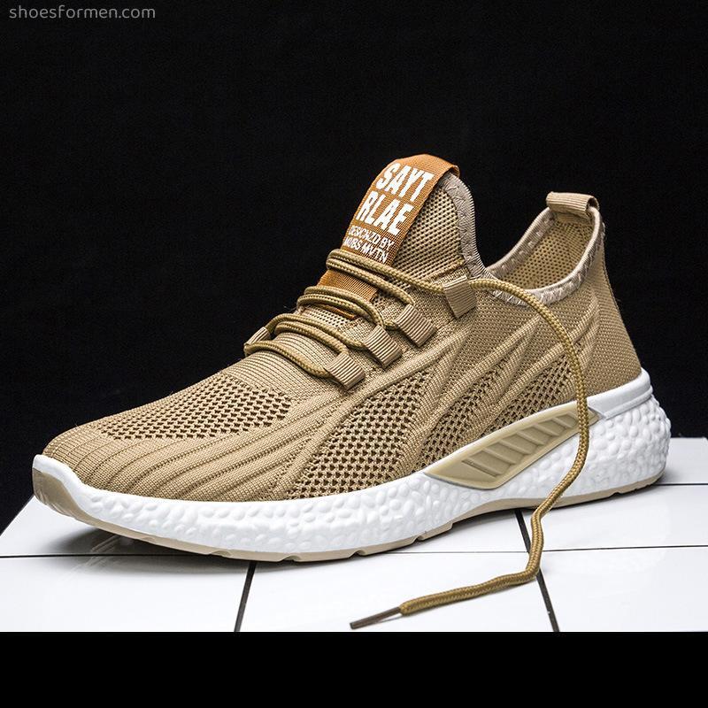 2022 spring and summer new trend men's shoes fashion mesh comfort quality sports shoes Korean version of breathable flying weaving casual shoes