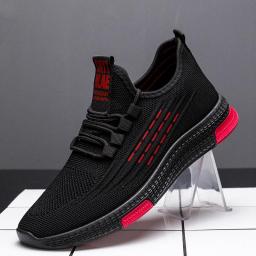 2022 spring network red flying weave mesh sports shoes breathable shoes men run light casual shoes student shoes