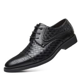 2022 spring new European and American wind British large size men's shoes knit fashion BLoke carved men's dress shoes