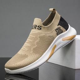 2022 spring new casual single shoes flying woven and breathable running shoes Korean version of men's sports shoes