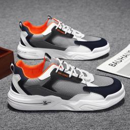 2022 Spring New Low Help Men's Shoes Trend Tide Men's Round Head Shoes Mesh Air Breathable Shoes Casual Sports Shoes
