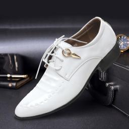 2022 spring new men's casual business shoes White bright, British business, men's shoes