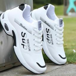 2022 spring new single leather air cushion sports shoes lightweight running shoes Fashion Korean version of Pneumatic tide men's shoes