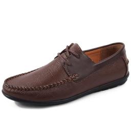 Autumn New Merchant Lefu Shoes Leather Low Set Tie Shoes Swipe Shoes Casual Men's Shoes Men's Leisure Leather Shoes