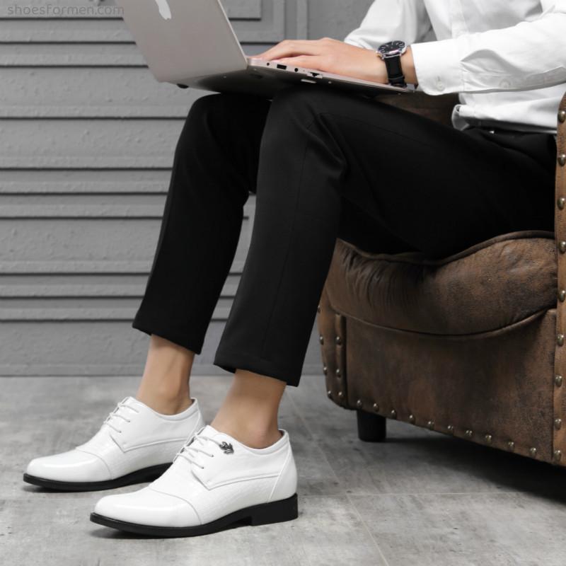 Autumn and winter men's increasing casual shoes business dress white young men's shoes