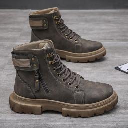 Autumn and winter new Martin boots men and Korean men's casual British wind short boots thick bottom men's shoes tide