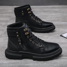 Autumn And Winter New Martin Boots Men And Korean Men's Casual British Wind Short Boots Thick Bottom Men's Shoes Tide