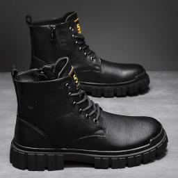 Autumn and winter new cowhide high -top workers Martin boots men's trend retro men's leather boots thick bottom anti -ski boots
