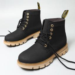 Autumn and winter new high -top Martin boots men's thick bottom increase men's shoes dual -needle line trendy workers Martin shoes men