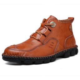 Autumn and winter new large -size high -quality leather boots men's British workers casual Martin boots handmade leather shoes