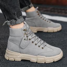 Autumn and winter new men's shoes Martin boots retro British style versatile boots leisure high -top leather boots men's military boots