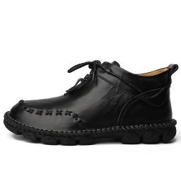 Autumn and winter new men's work boots, large -size lace -up casual shoes handmade sewing men's boots