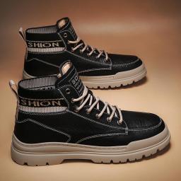 Autumn and winter retro trend Martin boots men's high -top leisure worker shoes thick bottom increase outdoor shoes men